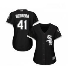 Womens Chicago White Sox 41 Kelvin Herrera Replica Black Alternate Home Cool Base Baseball Jersey 