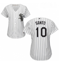 Womens Majestic Chicago White Sox 10 Ron Santo Replica White Home Cool Base MLB Jersey