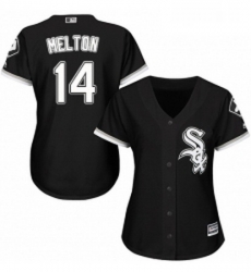 Womens Majestic Chicago White Sox 14 Bill Melton Replica Black Alternate Home Cool Base MLB Jersey