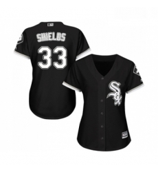 Womens Majestic Chicago White Sox 33 James Shields Replica Black Alternate Home Cool Base MLB Jerseys