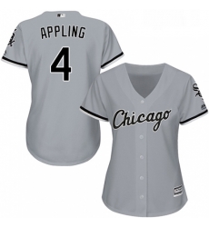 Womens Majestic Chicago White Sox 4 Luke Appling Replica Grey Road Cool Base MLB Jersey