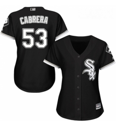 Womens Majestic Chicago White Sox 53 Melky Cabrera Replica Black Alternate Home Cool Base MLB Jersey