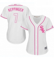 Womens Majestic Chicago White Sox 7 Jeff Keppinger Authentic White Fashion Cool Base MLB Jersey