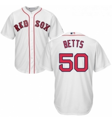 Youth Majestic Boston Red Sox 50 Mookie Betts Replica White Home Cool Base MLB Jersey