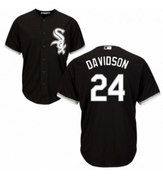 Youth Majestic Chicago White Sox 24 Matt Davidson Replica Black Alternate Home Cool Base MLB Jersey 