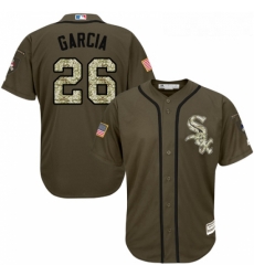 Youth Majestic Chicago White Sox 26 Avisail Garcia Authentic Green Salute to Service MLB Jersey