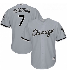 Youth Majestic Chicago White Sox 7 Tim Anderson Replica Grey Road Cool Base MLB Jersey 