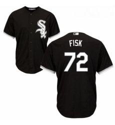 Youth Majestic Chicago White Sox 72 Carlton Fisk Replica Black Alternate Home Cool Base MLB Jersey