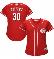 Womens Majestic Cincinnati Reds 30 Ken Griffey Authentic Red Alternate Cool Base MLB Jersey