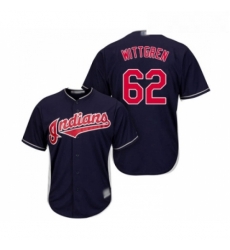 Youth Cleveland Indians 62 Nick Wittgren Replica Navy Blue Alternate 1 Cool Base Baseball Jersey 