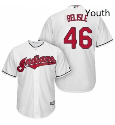 Youth Majestic Cleveland Indians 46 Matt Belisle Authentic White Home Cool Base MLB Jersey 