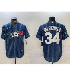 Los Angeles Dodgers 34 Fernando Valenzuela blue  Authentic Collection Stitched MLB Jersey 1