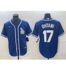 Men Los Angeles Dodgers 17 Shohei Ohtani Blue Cool Base Stitched Baseball Jersey