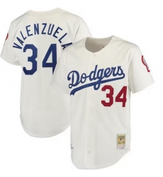 Men Los Angeles Dodgers 34 Fernando Valenzuela White Mitchell  26 Ness Stitched Baseball Jersey