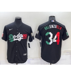 Men Los Angeles Dodgers 34 Toro Valenzuela Black Mexico Cool Base Stitched Baseball Jersey