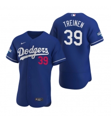 Men Los Angeles Dodgers 39 Blake Treinen Royal 2020 World Series Champions Flex Base Jersey