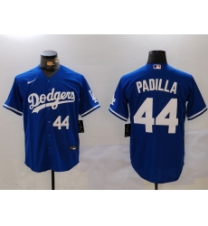 Men Los Angeles Dodgers 44 Vicente Padilla Blue Cool Base Stitched Baseball Jersey 5