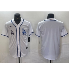 Men Los Angeles Dodgers Gig logo White Cool Base Stitched Baseball Jersey 3