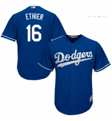 Mens Majestic Los Angeles Dodgers 16 Andre Ethier Replica Royal Blue Alternate Cool Base MLB Jersey