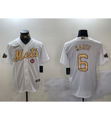 Men New York Mets 6 Starling Marte 2022 All Star White Cool Base Stitched Baseball Jersey