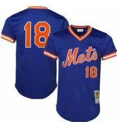 Men New York Mets Authentic Style Vintage Mesh Batting Jersey Darryl Strawberry 18