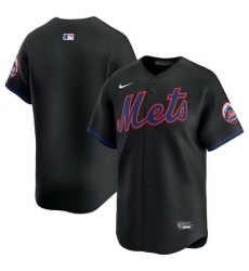 Men New York Mets Blank Black 2024 Alternate Limited Stitched Baseball Jersey