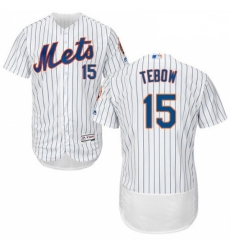 Mens Majestic New York Mets 15 Tim Tebow White Flexbase Authentic Collection MLB Jersey