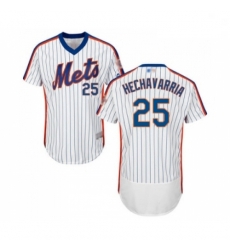 Mens New York Mets 25 Adeiny Hechavarria White Alternate Flex Base Authentic Collection Baseball Jersey