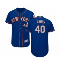 Mens New York Mets 40 Wilson Ramos Royal Gray Alternate Flex Base Authentic Collection Baseball Jersey