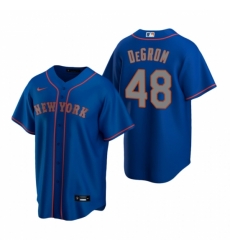 Mens Nike New York Mets 48 Jacob deGrom Royal Alternate Road Stitched Baseball Jerse