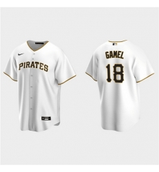 Men Pittsburgh Pirates 18 Ben Gamel White Cool Base Stitched Jerse