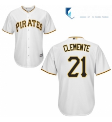 Mens Majestic Pittsburgh Pirates 21 Roberto Clemente Replica White Home Cool Base MLB Jersey