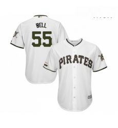 Mens Pittsburgh Pirates 55 Josh Bell Replica White Alternate Cool Base Baseball Jersey 