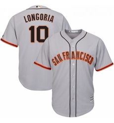 Youth Majestic San Francisco Giants 10 Evan Longoria Replica Grey Road Cool Base MLB Jersey 