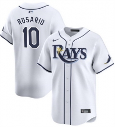 Men Tampa Bay Rays 10 Amed Rosario White Home Limited Stitched Baseball Jersey