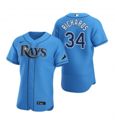 Men Tampa Bay Rays 34 Trevor Richards Men Nike Light Blue Alternate 2020 Flex Base Player MLB Jersey