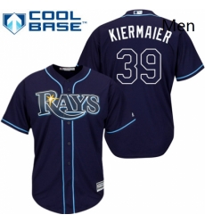 Mens Majestic Tampa Bay Rays 39 Kevin Kiermaier Replica Navy Blue Alternate Cool Base MLB Jersey