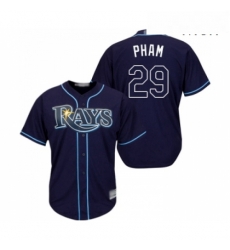 Mens Tampa Bay Rays 29 Tommy Pham Replica Navy Blue Alternate Cool Base Baseball Jersey 