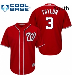 Youth Majestic Washington Nationals 3 Michael Taylor Replica Red Alternate 1 Cool Base MLB Jersey