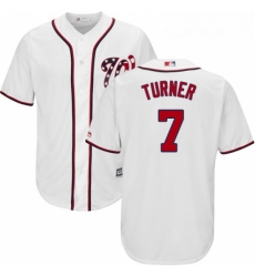 Youth Majestic Washington Nationals 7 Trea Turner Authentic White Home Cool Base MLB Jersey