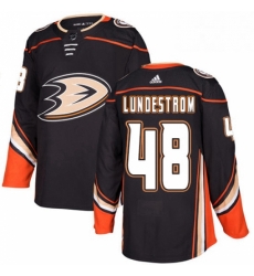 Mens Adidas Anaheim Ducks 48 Isac Lundestrom Authentic Black Home NHL Jersey 