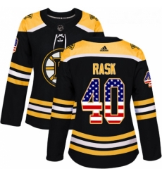 Womens Adidas Boston Bruins 40 Tuukka Rask Authentic Black USA Flag Fashion NHL Jersey 