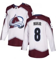 Adidas Colorado Avalanche 8 Cale Makar White Road Authentic Stitched NHL Jersey