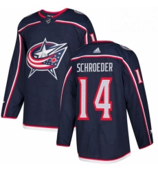 Mens Adidas Columbus Blue Jackets 14 Jordan Schroeder Premier Navy Blue Home NHL Jersey 