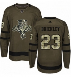 Youth Adidas Florida Panthers 23 Connor Brickley Premier Green Salute to Service NHL Jersey 