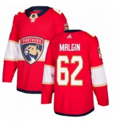 Youth Adidas Florida Panthers 62 Denis Malgin Authentic Red Home NHL Jersey 