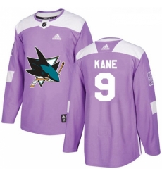 Youth Adidas San Jose Sharks 9 Evander Kane Authentic Purple Fights Cancer Practice NHL Jersey 