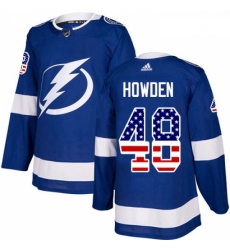 Youth Adidas Tampa Bay Lightning 48 Brett Howden Authentic Blue USA Flag Fashion NHL Jersey 