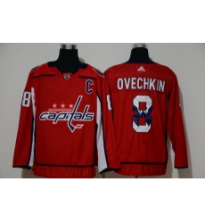 Men Washington Capitals 8 Alexander Ovechkin Red Adidas Fashion Jersey