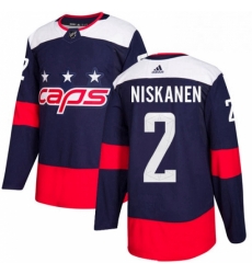 Mens Adidas Washington Capitals 2 Matt Niskanen Authentic Navy Blue 2018 Stadium Series NHL Jersey 